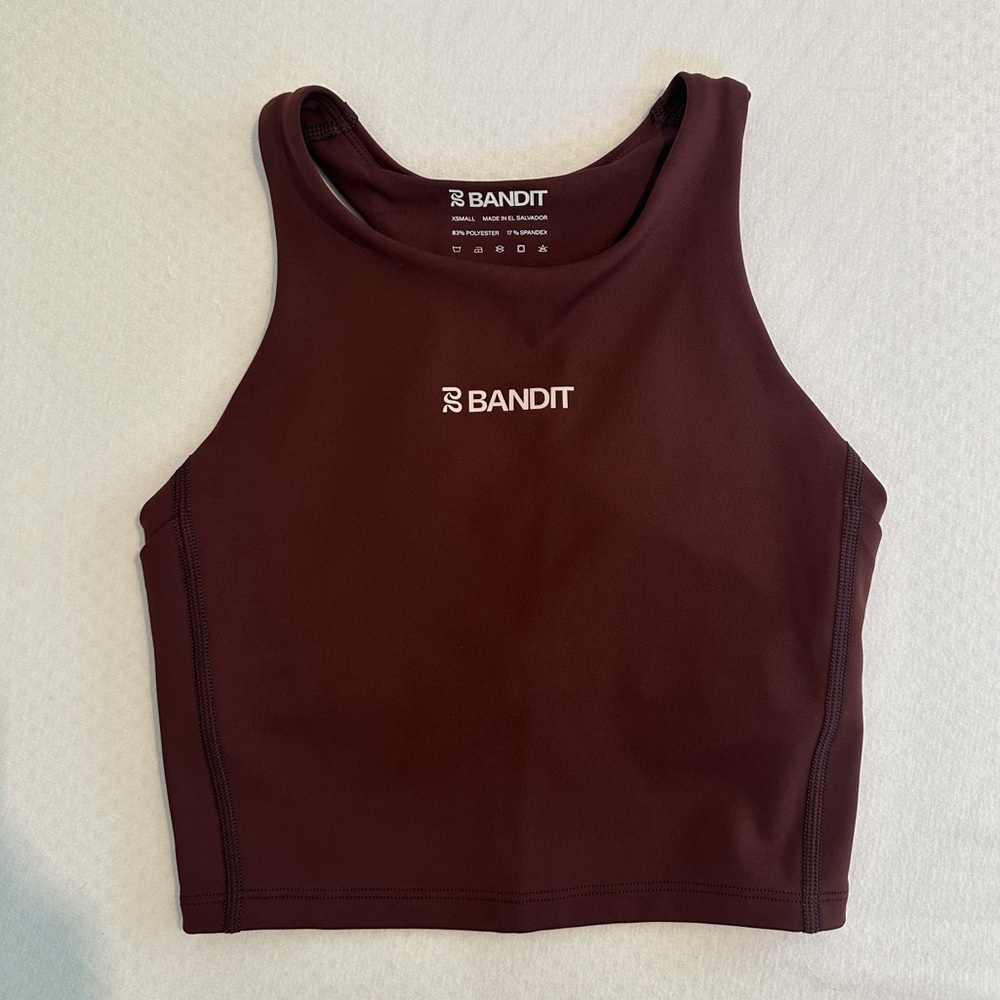 Bandit Running Stamina Race Crop in Deep Cherry Color